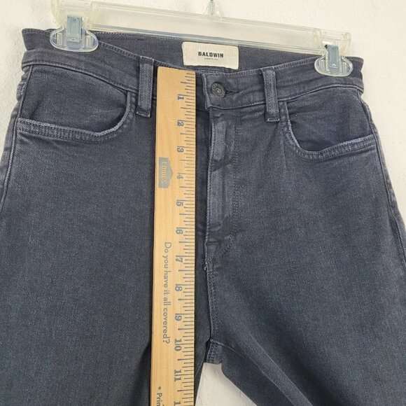 Baldwin Sz 27 Karlie Jeans High Rise Cropped Skinny Light Black Wash Exc Cond - Picture 6 of 11
